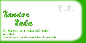 nandor maka business card